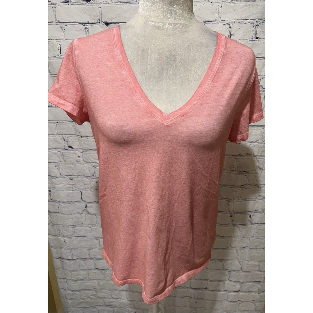 Michael Kors Women's V-Neck Pink Cotton T Shirt - Size Small
